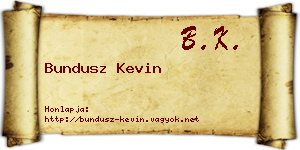 Bundusz Kevin névjegykártya