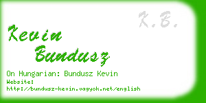 kevin bundusz business card